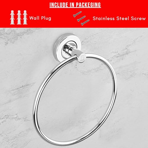 Image of Stainless Steel Towel Ring for Bathroom, Napkin Ring for Wash Basin, Towel Holder, Napkin Holder, Towel Hanger, Bathroom Aessories (Round Shape) Set-2