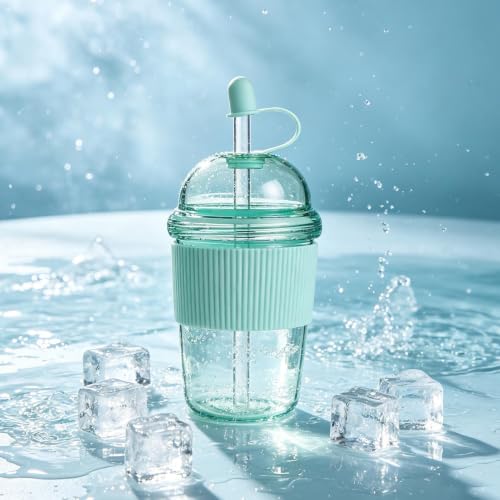 Botella de agua con pajita para te leche exterior y escuela 3