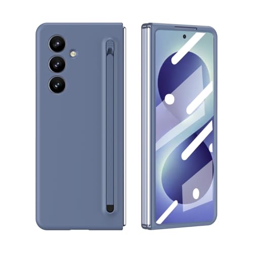 Samsung Galaxy Z Fold 8 �P�[�X�p�ϏՌ��d�b�P�[�X�AS �y���z���_�[�ƉB���L�b�N�X�^���h�t���A�����X�^�C���X�����h�~�X�N���[���v���e�N�^�[�d�b�J�o�[ �p(Blue)
