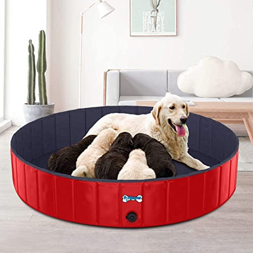 V-HANVER-Dog-Pool-Pets-Bathing-Tub-Plastic-Wading-Kiddie-Pool-for-Medium-and-Large-Dogs-Kids-Portable-Foldable-Collapsible-551-X-12-inch V HANVER Dog Pool Pets Bathing Tub Plastic Wading Kiddie Pool for Medium and Large Dogs Kids Portable Foldable Collapsible 551 X 12 inch