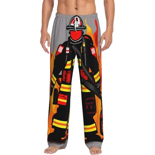 Pantalon de pyjama homme imprimé pompier bas de nuit polaire