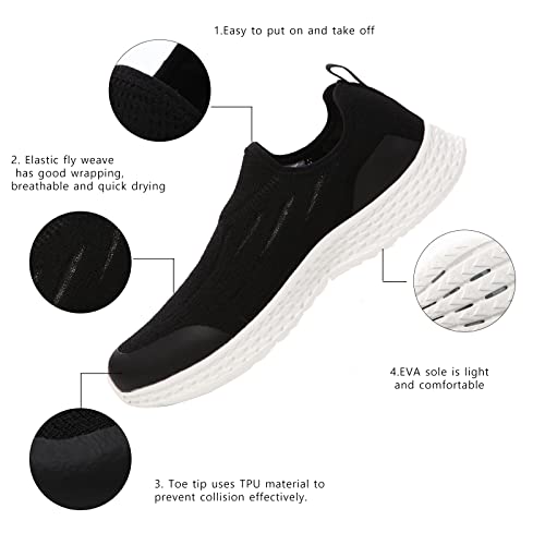Men's Water Shoes Sports Aqua Shoes Quick-Dry Barefoot Slip On Shoes For Beach Swim River Pool Lake Walking Hiking Kayaking Surfing Driving (Black, Adult, Men, Numeric_11, Numeric, Us_Footwear_Size_System, Medium) #TOP2