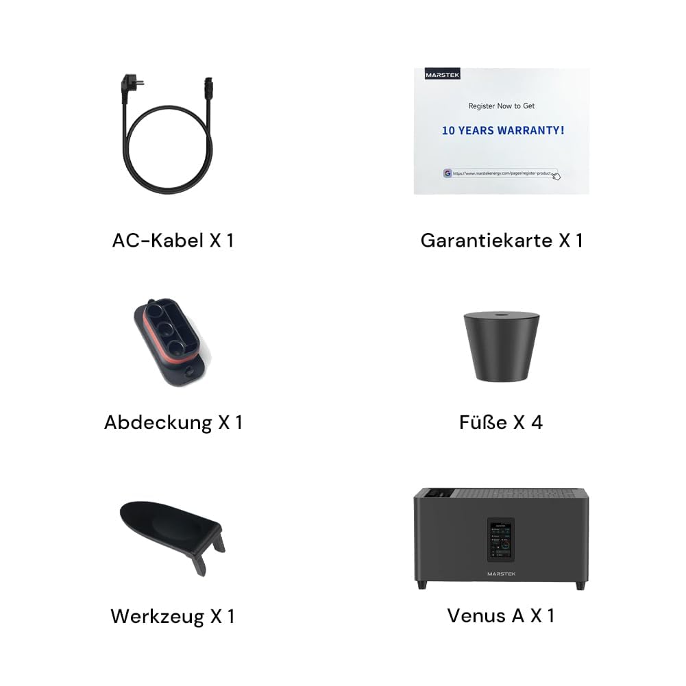Marstek Jupiter C Plus Balkonkraftwerk mit Speicher & Wechselrichter, 0% MwSt, 2.56kWh LFP-Akku, App-Steuerung, 4 MPPT 2.4kW PV-Eingangsleistung/800W On-Grid-Ausgang, IP65, Plug&Play, 6000 Ladezyklen