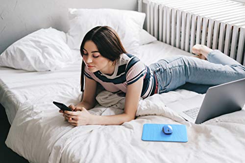 Hard Mouse Pad,Ultra Thin Wood-Textured Pu Leather Mouse Mat,Waterproof Non-Slip Rubber Base Mousepad For Office/Home/Gaming (Light Blue) #TOP5