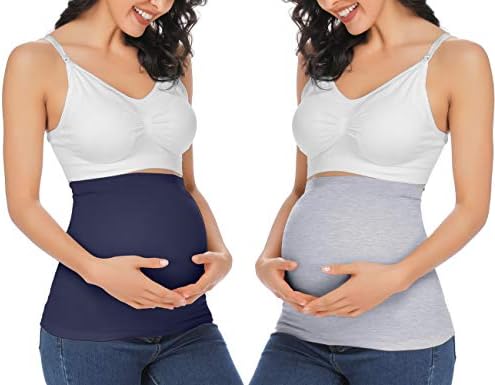 Rheane Maternity Belly Band, Navy+Grey 1