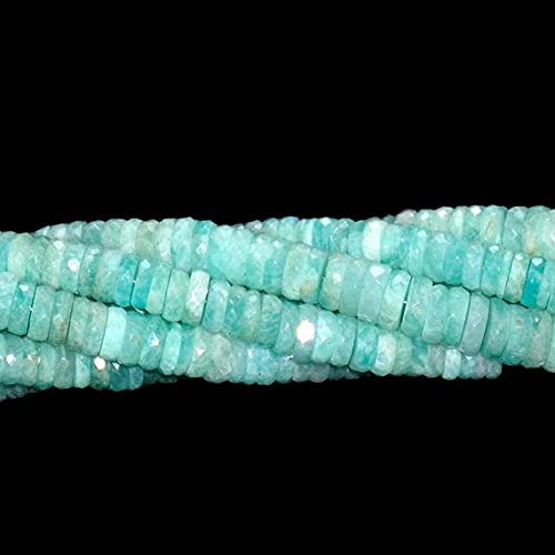 Perles amazonite facettées heishi 8mm LKBEADS fil de pierre pour bijoux DIY