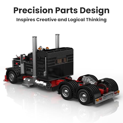 Mould King Semi Truck Building Set, 1814 Pcs Trailer Ve...