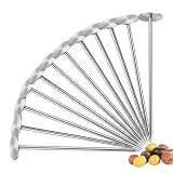 Stainless Steel Potato Baking Nails, Reusable Baked Potato Rods with Heating Core, Even-Cooking Grill Spikes for Oven BBQ Campfire, Kitchen Baking Tools & Accessories, Silver (12)