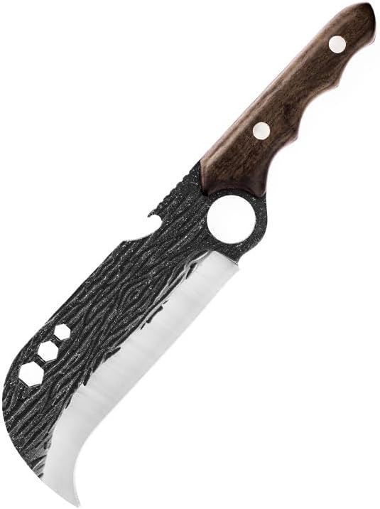 Meat Cleaver,Cleaver Knife Forged Steel Chopping Cleaver Knife Sheath Cover Firewood Knife Logs Branches Cutting Slicing Climb Camp Butcher Knife Tools (Color : Only knife)