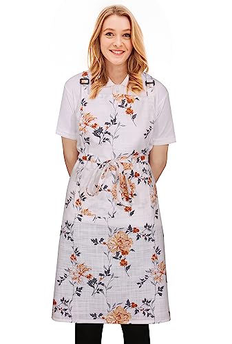Ruvanti 100% Cotton Cute Aprons For Women With Pockets Adjustable Upto Xxl, Cooking, Kitchen, Server, Chef Apron #TOP9