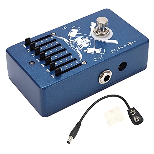 CP 71 Guitar EQ 6 Band Equalizer, DC9V 30mA Power Supply, Aluminum Alloy Body, Musical Instrument Accessory with PPP3 Power Cord Connector