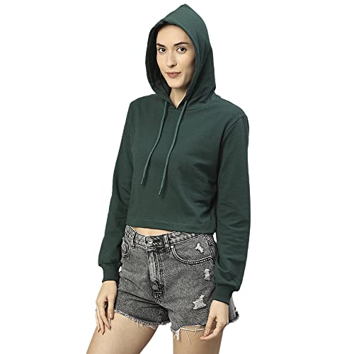 Image of HIGH Star Women's Fleece Solid Hooded Neck Sweatshirt