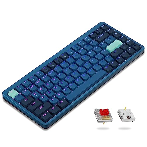 Costom L75 Low Profile Mechanical Keyboard, 75% Wireless Keyboard, Bluetooth/2.4Ghz/Wired Tri-Mode 84 Keys Rgb Keyboard W/Durable Aluminum Frame Compatible With Mac Windows Outemu Red Switch #TOP5