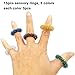 FRIMOONY Spiky Sensory Rings for Fingers Massage, Stress Relief, 15 Pieces, 5 Colors