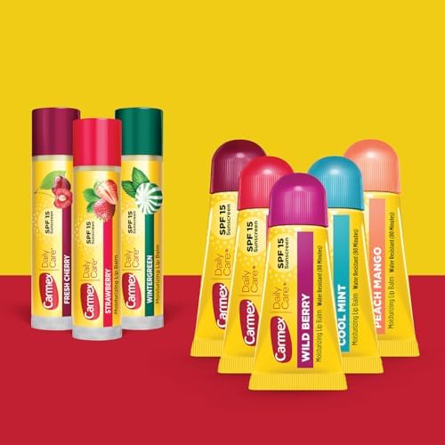 Carmex 데일리 케어 앤 데일리 케어 미니 모이스처라이징 립밤 팩, SPF 15, 멀티 플레이버 립 케어 버라이어티 팩 백, 8개(스틱 3개, 미니 튜브 5개) — 사진 2