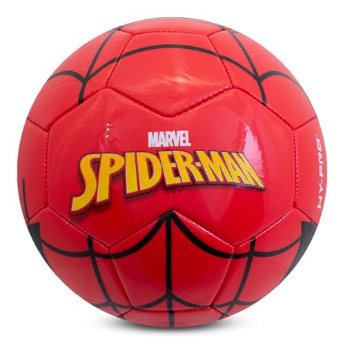 Hy-Pro Balón de fútbol Oficial de Spiderman, tamaño 5, diseño de Spiderman con Ojos de Spiderman, Pelota de Entrenamiento para Juegos al Aire Libre y Entrenamiento, Regalos para los Fans de los - imagen 4