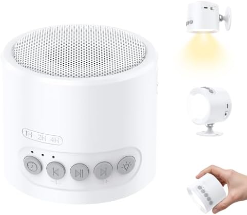 Wall Mounted Light White Noise Sound Machine for Noise Canceling- 30 Soothing Sounds, Motion Sensor & Timers, Sleep Baby Soother, Night Light, 2200mAh Rechargeable Wall Sconce Lamp for Bedroom Nursery