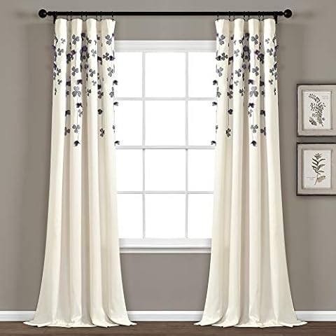 Lush Decor Curtain Flower Drop Window Panel Cover