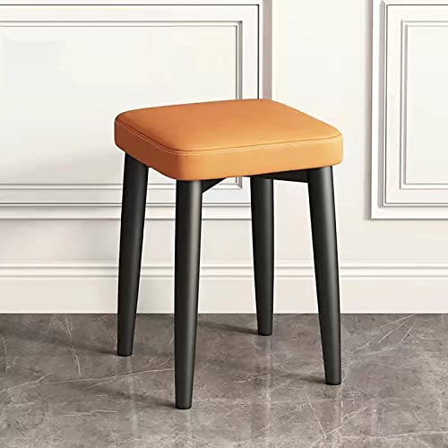 Juego de 2 taburetes de bar cuadrados modernos apilables con asiento acolchado para cocina, aula, salón de trabajo, sillas de mostrador multifuncionales de piel sintética