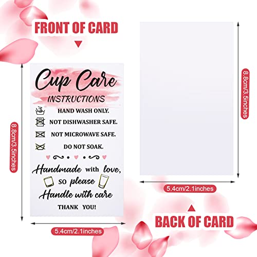 Image of Sureio 200 Pcs Cup Care Instruction Cards, Tumbler Care Cards for Business
