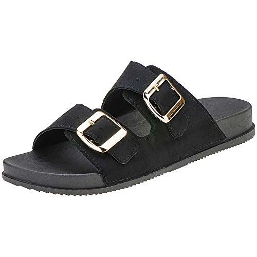Sandália Feminina Birken Rasteira Confort Macia Eleganteria Tamanho:35;Cor:Preto