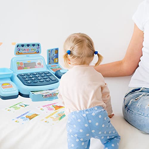 Jogo de caixa registradora de brinquedo de caixa - Caixa de Supermercado Brinquedo com Som e Luz - P