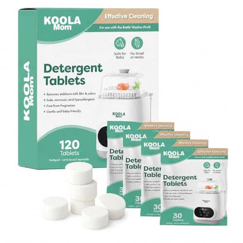 KoolerThings 公式洗剤洗濯タブレット Momcozy、Baby Breeza、Grownsy、すべてのボトルワッシャー用 - ボトル&ポンプパーツ用の無香料クリーナー - 120個（Amazon）