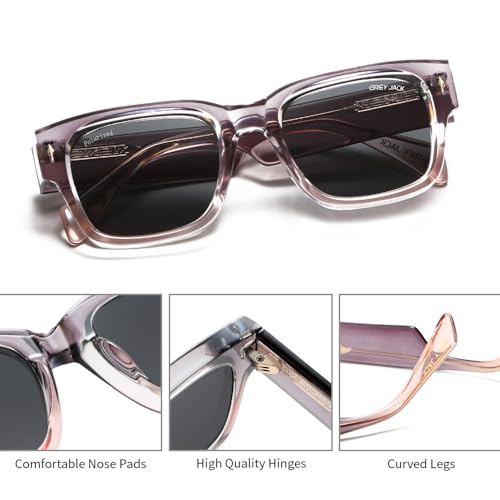 Image of grey jack 100% UV Protection Shades Retro Polarized Sunglasses for Men Women Branded Stylish Design Glasses 3316