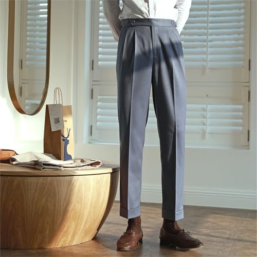 Men's Suit Dress Pant Trousers Slim Fit Elasticated Waist Business Pants3