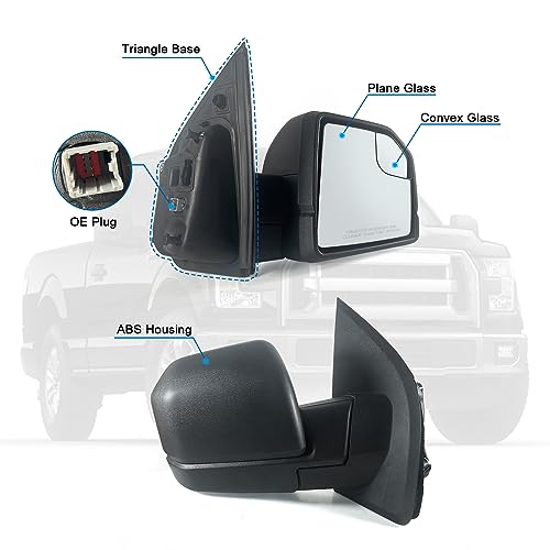 image for Lqito Right Passenger Side Door Mirror with Blind Spot Glass Power Fit