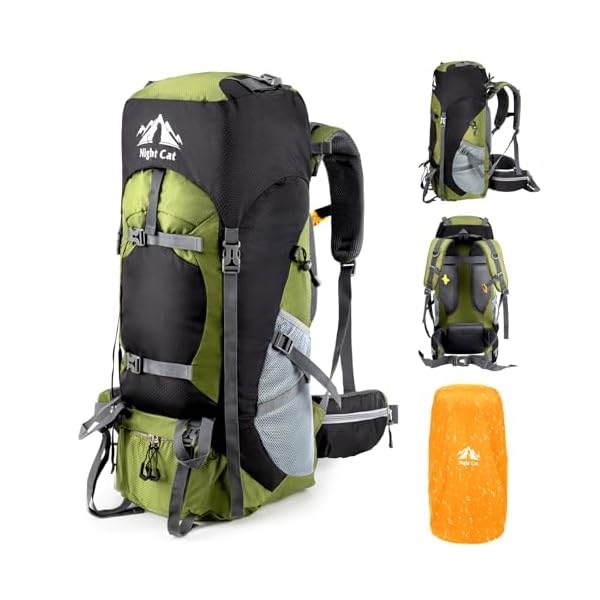 Night-Cat-Hiking-Backpacks-70L-Camping-Backpacking-Packs-for-Men-Women-Lightweight-Outdoor-for-Mountaineering-Traveling-No-Internal-Frame Night Cat Hiking Backpacks 70L Camping Backpacking Packs for Men Women Lightweight Outdoor for Mountaineering Traveling, No Internal Frame