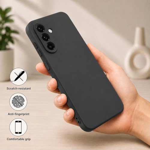 Image of Back Cover Compatible with Samsung Galaxy A57 5G | Full Camera Protection | Premium Liquid Silicon Case | Flexible Bumper Case for Samsung Galaxy A57 5G (Black)