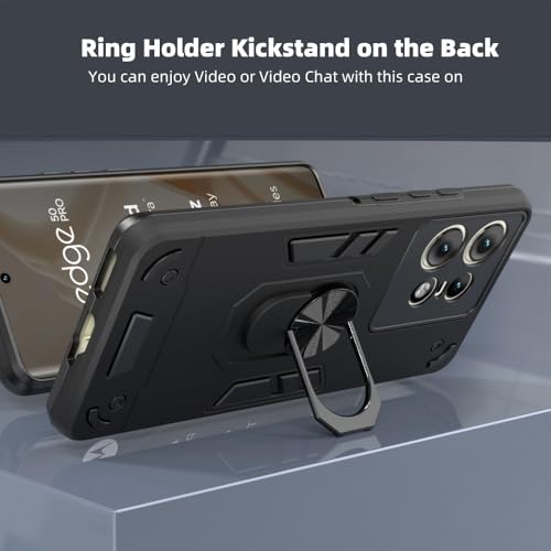 Image of NDCOM for Moto Edge 50 Pro Back Case | Premium Motorola Edge 50 Pro Backcover | Moto Edge 50pro Back Cover | Ring Holder Case