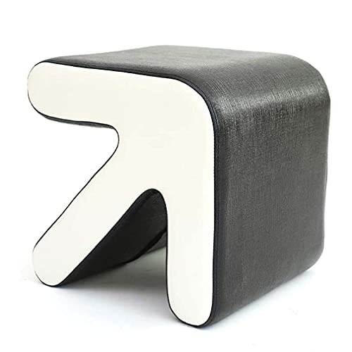AEGCAOJH Reposapiés otomano pequeño, reposapiés de Madera, puf bajo con Funda Desmontable, Taburete Resistente tapizado, Banco con reposapiés para Sala de Estar o Dormitorio.