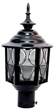 Metro Design Metal and Glass Gate and Garden Light for Outdoor (Black and Clear)