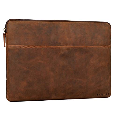 'Murphy' Laptoptasche 15.6 Zoll Leder Vintage Sleeve ideal als MacBooktasche 16 Zoll Laptop Hülle 15 Zoll Notebook Tasche Schutzhülle