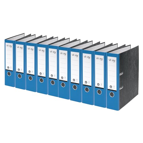 VON Leitz Ordner A4 10er Pack 100 % Recyclingpapier 80 mm Rückenbreite Für 600 Blatt Blauer Engel & FSC-zertifiziert Für Schule Studium & Zuhause Blau 10530035