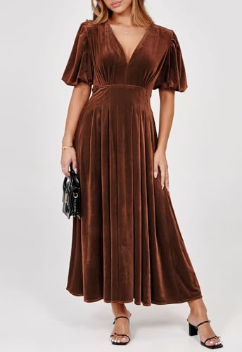 Image of Maxigerui Women's Velvet Maxi Dress Formal Dresses for Wedding Guest Dress