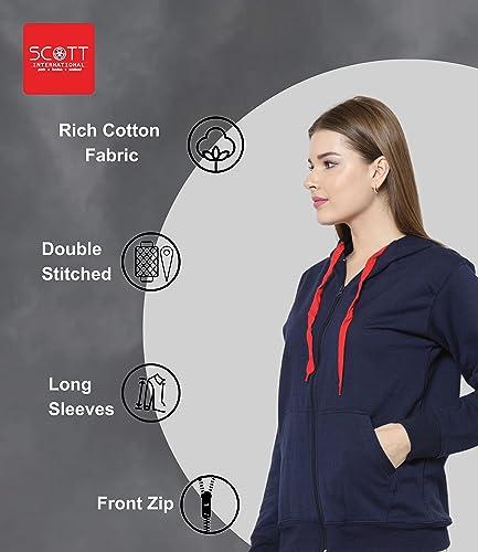Image of Scott International Men's Solid Cotton Hoodies for Men, Trendy and Comfortable Sweatshirts for Men, Stylish Winter Wear with Hood and Pockets, Fashionable Hooded Sweatshirts