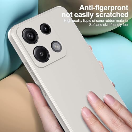 Image of DIZORO Compatible with Mi Redmi Note 13 5G Back Cover with Upgraded Square Edges for Camera Protection Shockproof Flexible Matte Liquid Silicone Mobile Phone Case (Stone Grey)