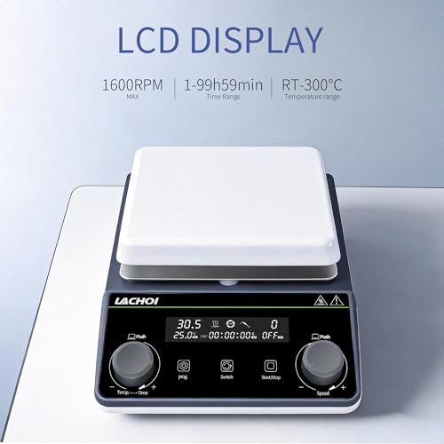 Image of Magnetic Stirrer Hot Plate Stirrer 300℃ 5.9in Stir Plate 5L 1600RPM | Labs Physical Education Max.5L Magnetic Hotplate Stirrer