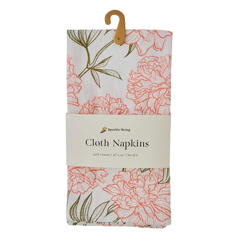 Servilletas de tela Peony Blossom 100% algodón set x4 miniatura 3