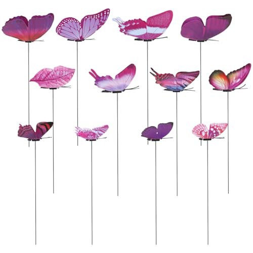 Yolev 12 Stück Schmetterlinge Auf Stäben, Schmetterling Grabschmuck,...
