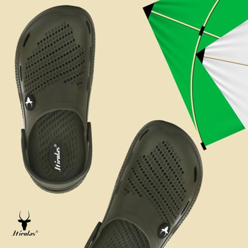 Image of Hirolas Men's Fluffy Black Eva Cushioned Strap Clogs