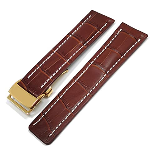 [����] YingYou �u���C�g�����O�̂��߂̃o���h�t�B�b�g������ Superocean Avenger Navitimer�{���̖{�v�����Y�E�H�b�`�X�g���b�v�E�H�b�`�A�N�Z�T���[�E�H�b�`�u���X���b�g�x���g(Brown-Gold Buckle2,24mm 