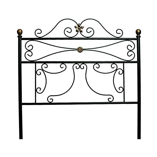 Cabecero de forja Dibujos - Negro, Cabecero para colchón de 135 cm