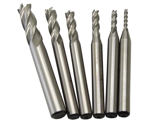 Image of 5 5.5 6 6.5 7 7.5 8mm 7Pcs 4Flutes HSS Square Nose End Mill CNC Router Bits Metal Cutting Flat Cutter Slotting Profiling for Aluminum Copper Brass Bronze