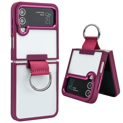 Coque Galaxy Z Flip4 transparente avec bague pour regarder vos vidéos les mains libres
