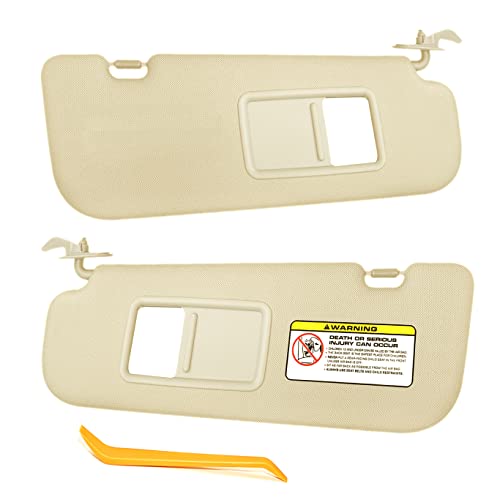 SENSHINE Left Driver and Right Passenger Side Sun Visor for Hyundai Elantra 2011 2012 2013 2014 2015 Avante MD, Replacement Assembly 852103X000TX, Beige