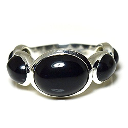 Bague en argent sterling onyx ovale noir : le cadeau symbolique et raffiné